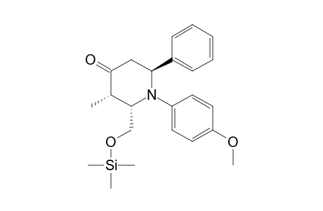 (2S*,3S*,6S*)-N-(p-Methoxyphenyl)-3-methyl-6-phenyl-2-[[(trimethylsilyl)oxy]methyl]-4-piperidone