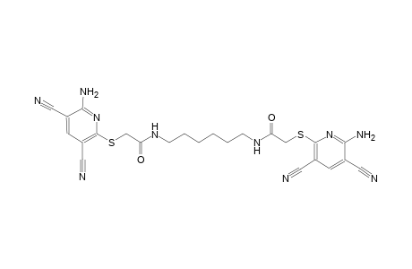2-[(6-amino-3,5-dicyano-2-pyridinyl)sulfanyl]-N-[6-({[(6-amino-3,5-dicyano-2-pyridinyl)sulfanyl]acetyl}amino)hexyl]acetamide