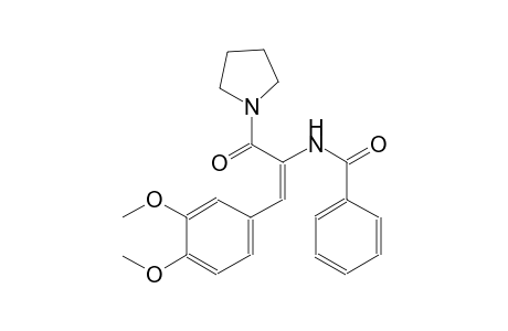 N-[(E)-2-(3,4-dimethoxyphenyl)-1-(1-pyrrolidinylcarbonyl)ethenyl]benzamide