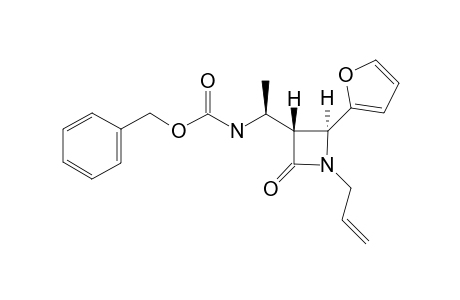 (3R,4S,1'S)-1-ALLYL-3-[1-(BENZYLOXYCARBONYLAMINO)-ETHYL]-4-(2-FURYL)-AZETIDIN-2-ONE