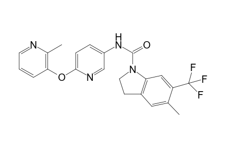 5-methyl-N-(6-(2-methylpyridin-3-yloxy)pyridin-3-yl)-6-(trifluoromethyl)indoline-1-carboxamide