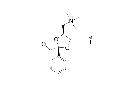 (2R,4R)-2-HYDROXYMETHYL-2-PHENYL-4-TRIMETHYLAMMONIUMMETHYL-1,3-DIOXOLANE-IODIDE