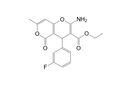 4H,5H-pyrano[4,3-b]pyran-3-carboxylic acid, 2-amino-4-(3-fluorophenyl)-7-methyl-5-oxo-, ethyl ester