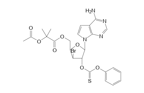 7-[5-O-(2-Acetoxyisobutyryl)-3-deoxy-3-bromo-2-O-(phenoxythiocarbonyl)]pyrrolo[2,3-d]pyrimidine