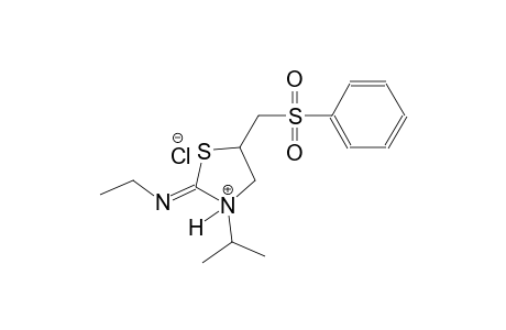 (2Z)-2-[(Z)-ethylimino]-3-isopropyl-5-[(phenylsulfonyl)methyl]-1,3-thiazolidin-3-ium chloride