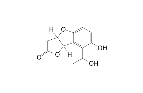 Furo[3,2-b]benzofuran-2(3H)-one, 3a,8a-dihydro-7-hydroxy-8-(1-hydroxyethyl)-, [3a.alpha.,8(S*),8b.alpha.]-