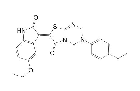 (7Z)-7-(5-ethoxy-2-oxo-1,2-dihydro-3H-indol-3-ylidene)-3-(4-ethylphenyl)-3,4-dihydro-2H-[1,3]thiazolo[3,2-a][1,3,5]triazin-6(7H)-one