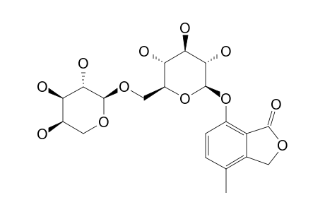 7-O-[BETA-GLUCOPYRANOSYL-(1->6)-BETA-ARABINOPYRANOSYL]-7-HYDROXY-4-METHYL-1-[3H]-ISOBENZOFURANONE