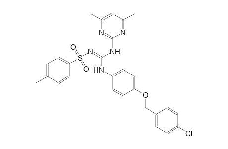 N-{(E)-{4-[(4-chlorobenzyl)oxy]anilino}[(4,6-dimethyl-2-pyrimidinyl)amino]methylidene}-4-methylbenzenesulfonamide