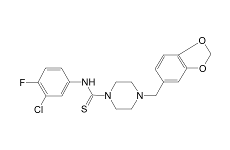 4-(1,3-Benzodioxol-5-ylmethyl)-N-(3-chloro-4-fluorophenyl)-1-piperazinecarbothioamide