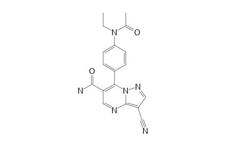 7-[4-(N-ACETYL-N-ETHYL)-AMINOPHENYL]-6-CARBOXAMIDO-3-CYANOPYRAZOLO-[1,5-A]-PYRIMIDINE