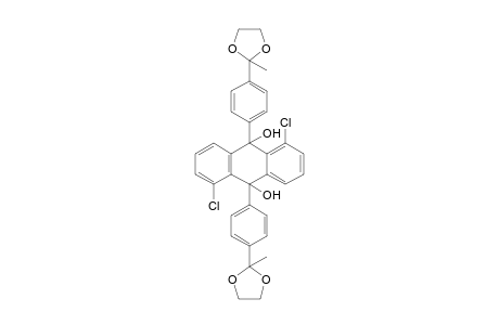1,5-bis(chloranyl)-9,10-bis[4-(2-methyl-1,3-dioxolan-2-yl)phenyl]anthracene-9,10-diol