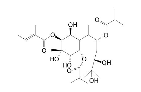 2.beta.-(Angeloyl)-5.alpha.,8-diisobutyryl-1.beta.,3.alpha.,4.alpha.,10,11-pentahydroxy-Bisabolene