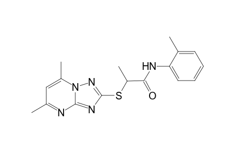 2-(5,7-dimethyl-[1,2,4]triazolo[1,5-a]pyrimidin-2-ylthio)-N-o-tolylpropanamide