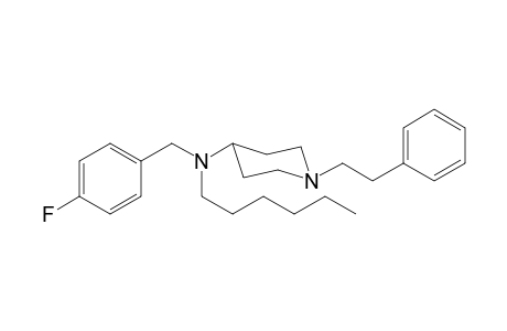 N-(4-Fluorobenzyl)-N-hexyl-1-(2-phenylethyl)piperidin-4-amine