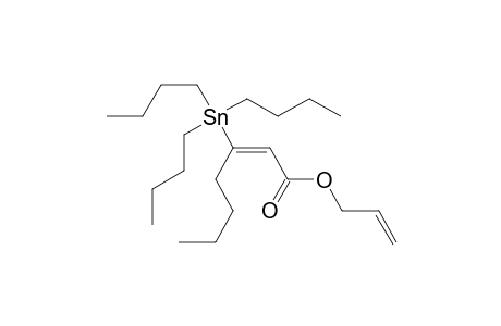 2-Heptenoic acid, 3-(tributylstannyl)-, 2-propenyl ester, (E)-