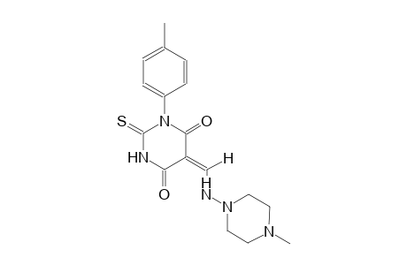 (5E)-1-(4-methylphenyl)-5-{[(4-methyl-1-piperazinyl)amino]methylene}-2-thioxodihydro-4,6(1H,5H)-pyrimidinedione