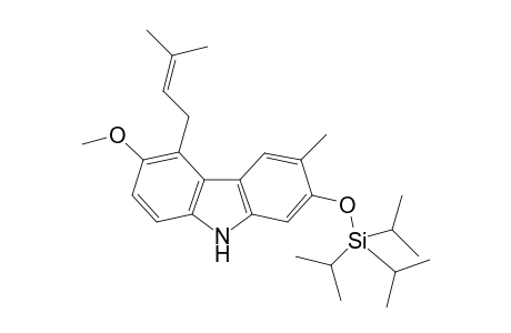 6-Methoxy-3-methyl-5-(3-methylbut-2-enyl)-2-(triisopropylsilyloxy)carbazole