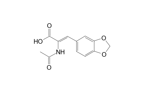 (Z)-2-acetamido-3-(1,3-benzodioxol-5-yl)-2-propenoic acid
