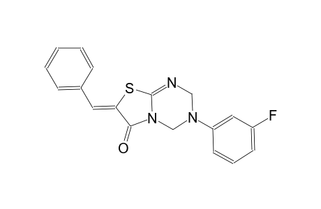 (7Z)-7-benzylidene-3-(3-fluorophenyl)-3,4-dihydro-2H-[1,3]thiazolo[3,2-a][1,3,5]triazin-6(7H)-one