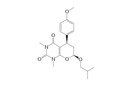 CIS-(5RS,7SR)-1,5,6,7-TETRAHYDRO-7-ISOBUTOXY-5-(4-METHOXYPHENYL)-1,3-DIMETHYL-2H-PYRANO-[2,3-D]-PYRIMIDINE-2,4(3H)-DIONE