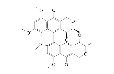 (3S,4S)-5-[(3S,4S)-4,10-dihydroxy-7,9-dimethoxy-3-methyl-3,4-dihydro-1H-benzo[g]isochromen-6-yl]-7,9-dimethoxy-3-methyl-3,4-dihydro-1H-benzo[g]isochromene-4,10-diol