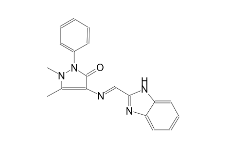3H-pyrazol-3-one, 4-[[(E)-1H-benzimidazol-2-ylmethylidene]amino]-1,2-dihydro-1,5-dimethyl-2-phenyl-