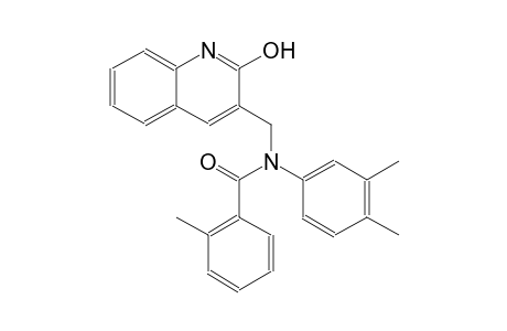 N-(3,4-dimethylphenyl)-N-[(2-hydroxy-3-quinolinyl)methyl]-2-methylbenzamide