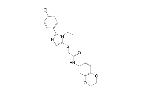 2-{[5-(4-chlorophenyl)-4-ethyl-4H-1,2,4-triazol-3-yl]sulfanyl}-N-(2,3-dihydro-1,4-benzodioxin-6-yl)acetamide