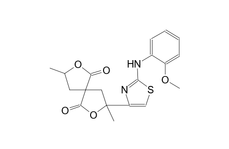 3-[2-(2-methoxyanilino)-1,3-thiazol-4-yl]-3,8-dimethyl-2,7-dioxaspiro[4.4]nonane-1,6-dione