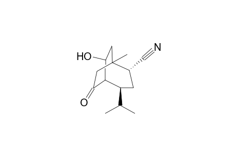 Hydroxy-(4S)-isopropyl-methyl-9-oxo-bicyclo[3.2.2]nonane-(2R)-carbonitrile
