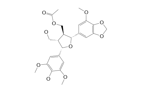 7,8-TRANS-8,8'-TRANS-7',8'-CIS-7-(5-METHOXY-3,4-METHYLENEDIOXYPHENYL)-7'-(4-HYDROXY-3,5-DIMETHOXYPHENYL)-8-ACETOXYMETHYLTETRAHYDROFURAN