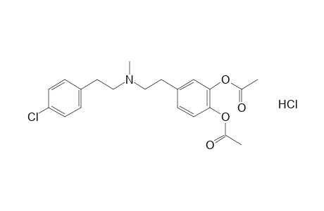 4-{2-[(p-chlorophenethyl)methylamino]ethyl}pyrocatechol, diacetate(ester), hydrochloride