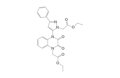 1-(1'-ETHOXYCARBONYLMETHYL-3'-PHENYLPYRAZOL-5'-YL)-4-ETHOXYCARBONYLMETHYL-1,2,3,4-TETRAHYDROQUINOXALINE-2,3-DIONE