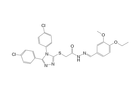 2-{[4,5-bis(4-chlorophenyl)-4H-1,2,4-triazol-3-yl]sulfanyl}-N'-[(E)-(4-ethoxy-3-methoxyphenyl)methylidene]acetohydrazide