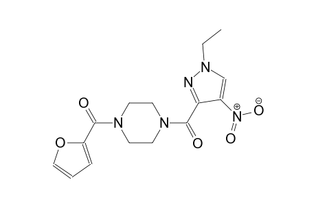 1-[(1-ethyl-4-nitro-1H-pyrazol-3-yl)carbonyl]-4-(2-furoyl)piperazine