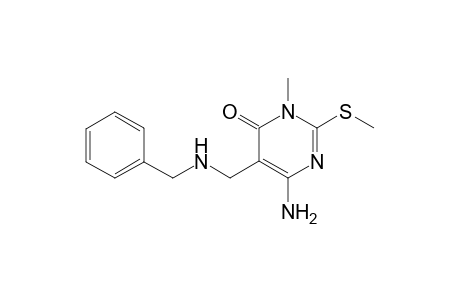6-Amino-5-[(benzylamino)methyl]-3-methyl-2-(methylthio)pyrimidin-4(3H)-one