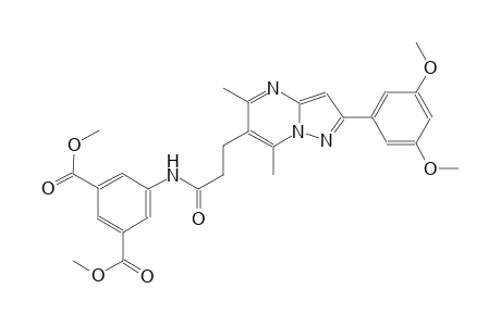 1,3-benzenedicarboxylic acid, 5-[[3-[2-(3,5-dimethoxyphenyl)-5,7-dimethylpyrazolo[1,5-a]pyrimidin-6-yl]-1-oxopropyl]amino]-, dimethyl ester