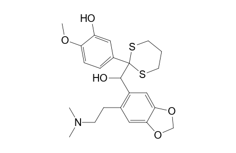 1,3-Benzodioxole-5-methanol, 6-[2-(dimethylamino)ethyl]-.alpha.-[2-(3-hydroxy-4-methoxyphenyl)-1,3-dithian-2-yl]-