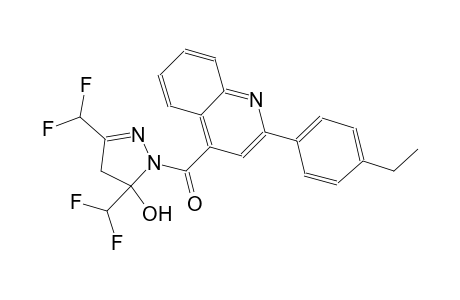 3,5-bis(difluoromethyl)-1-{[2-(4-ethylphenyl)-4-quinolinyl]carbonyl}-4,5-dihydro-1H-pyrazol-5-ol