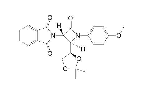 TRANS-(3R,4S)-1-(4-METHOXYPHENYL)-3-PHTHALIMIDO-4-[(1'S)-1',2'-O-ISOPROPYLIDENEETHYL]-2-AZETIDINONE