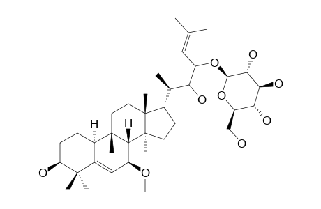 KARAVILOSIDE-IV;7-METHOXY-CUCURBITA-5,24-DIEN-3-BETA,22-XI,23-XI-TRIOL-23-O-BETA-D-GLUCOPYRANOSIDE