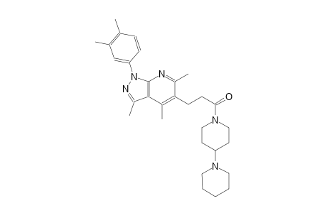 1-([1,4'-bipiperidin]-1'-yl)-3-(1-(3,4-dimethylphenyl)-3,4,6-trimethyl-1H-pyrazolo[3,4-b]pyridin-5-yl)propan-1-one