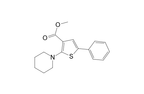 3-Thiophenecarboxylic acid, 5-phenyl-2-(1-piperidinyl)-, methyl ester