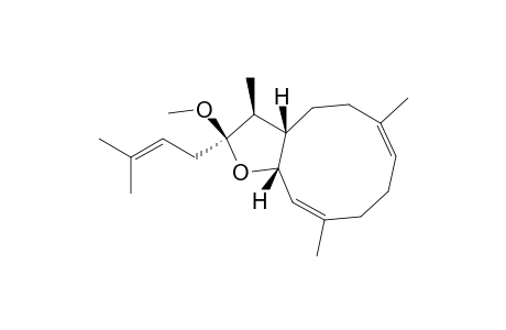 Cyclodeca[b]furan, 2,3,3a,4,5,8,9,11a-octahydro-2-methoxy-3,6,10-trimethyl-2-(3-methyl-2-butenyl)-, (2R*,3S*,3aS*,6E,10E,11aR*)-