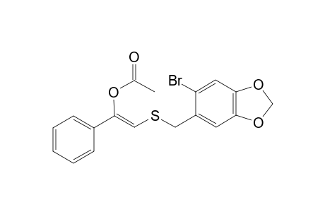 (Z)-2-(((6-Bromobenzo[d][1,3]dioxol-5-yl)methyl)thio)-1-phenylvinyl acetate