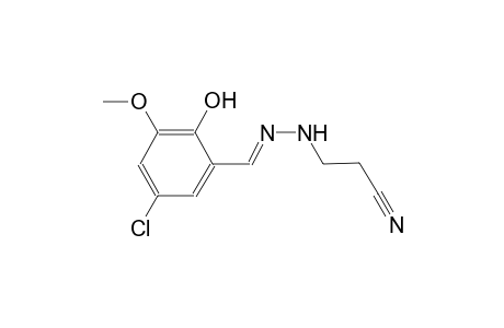 3-[(2E)-2-(5-chloro-2-hydroxy-3-methoxybenzylidene)hydrazino]propanenitrile