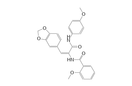 N-{(E)-2-(1,3-benzodioxol-5-yl)-1-[(4-methoxyanilino)carbonyl]ethenyl}-2-methoxybenzamide