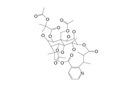 Evonine, 8-(acetyloxy)-O2,O9,O15-trideacetyl-8-deoxo-, 9-(2-hydroxy-2-methylpropanoate), (8.alpha.)-