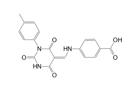 4-{[(Z)-(1-(4-methylphenyl)-2,4,6-trioxotetrahydro-5(2H)-pyrimidinylidene)methyl]amino}benzoic acid
